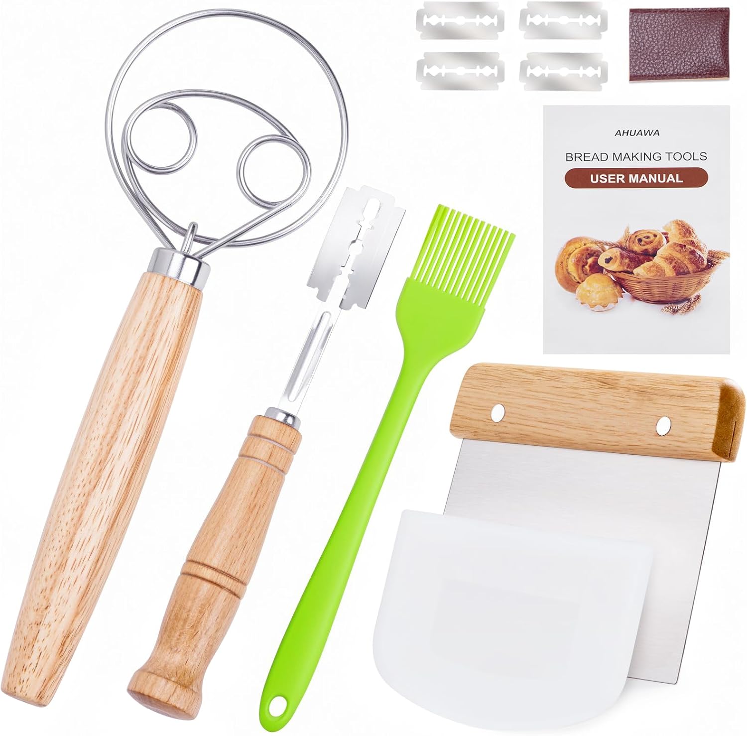 Bench Scraper Dough - Bread Making Tools Set with Danish