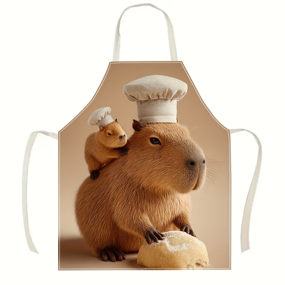 Kitchen Baking Ideas - 1pc Cute Capybara Chef Apron Funny