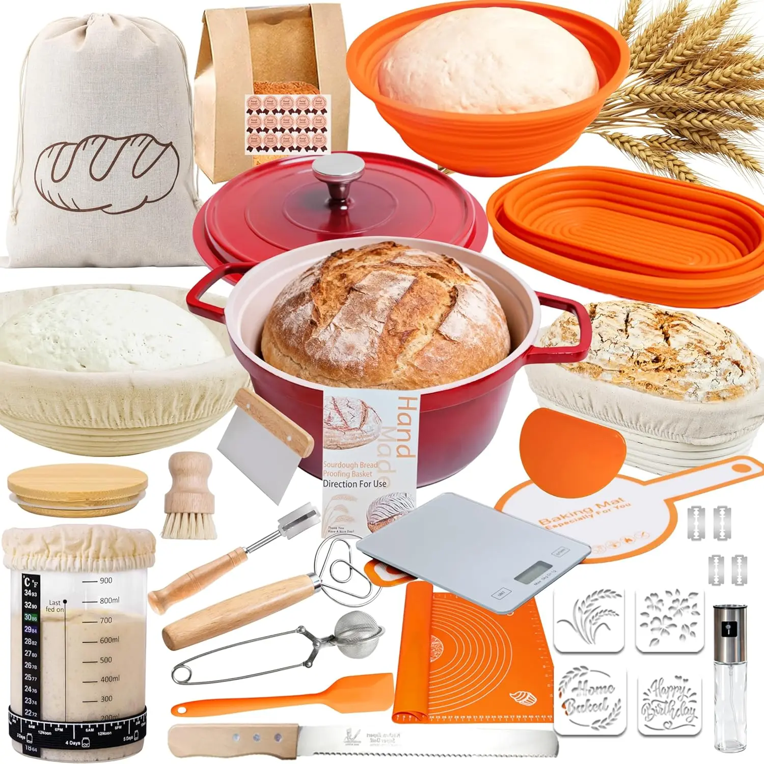 Proofing Basket Banneton - Super All-Inclusive Sourdough Starter Kit with