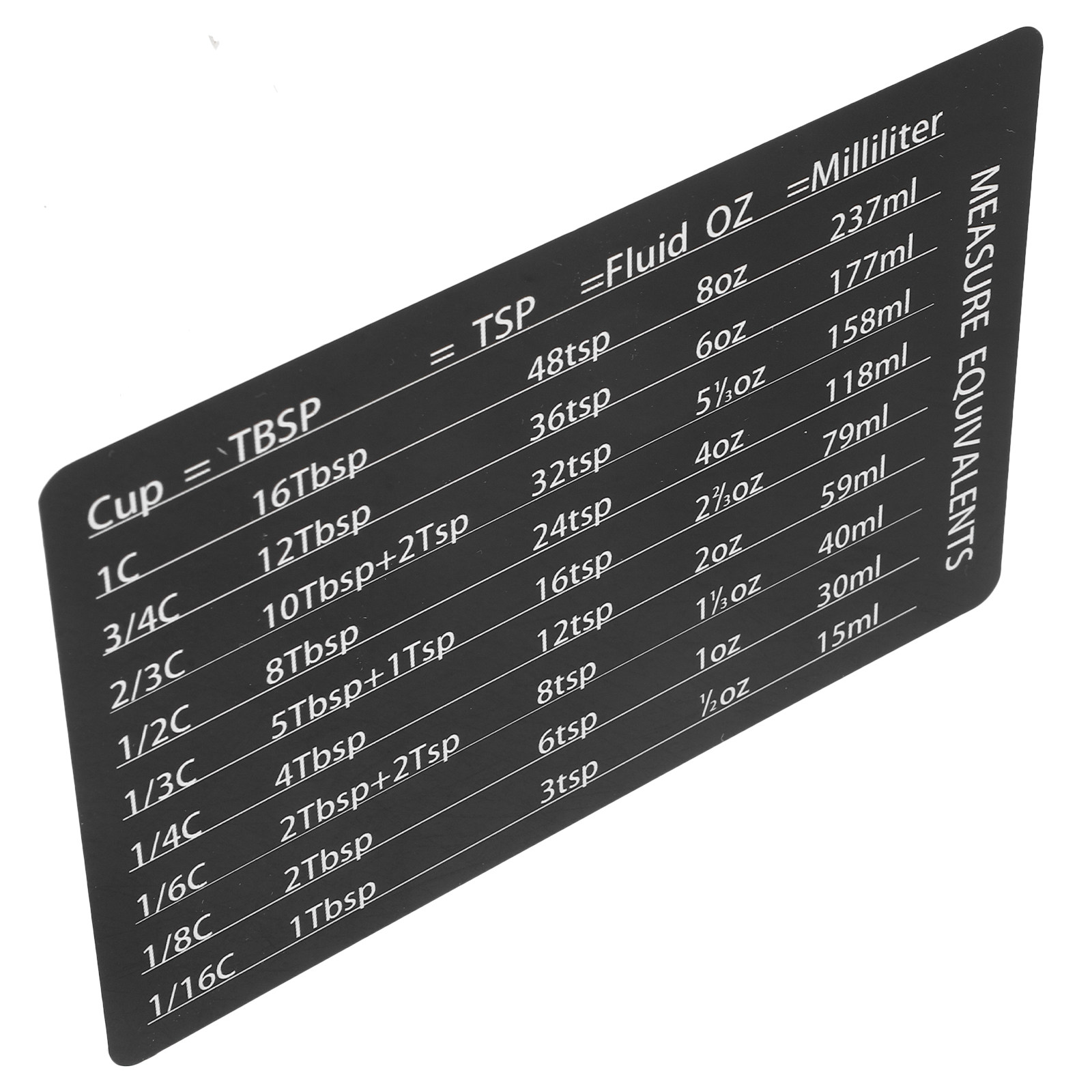 Kitchen Baking Conversion Chart - Magnetic Kitchen Conversion Chart PVC Wear