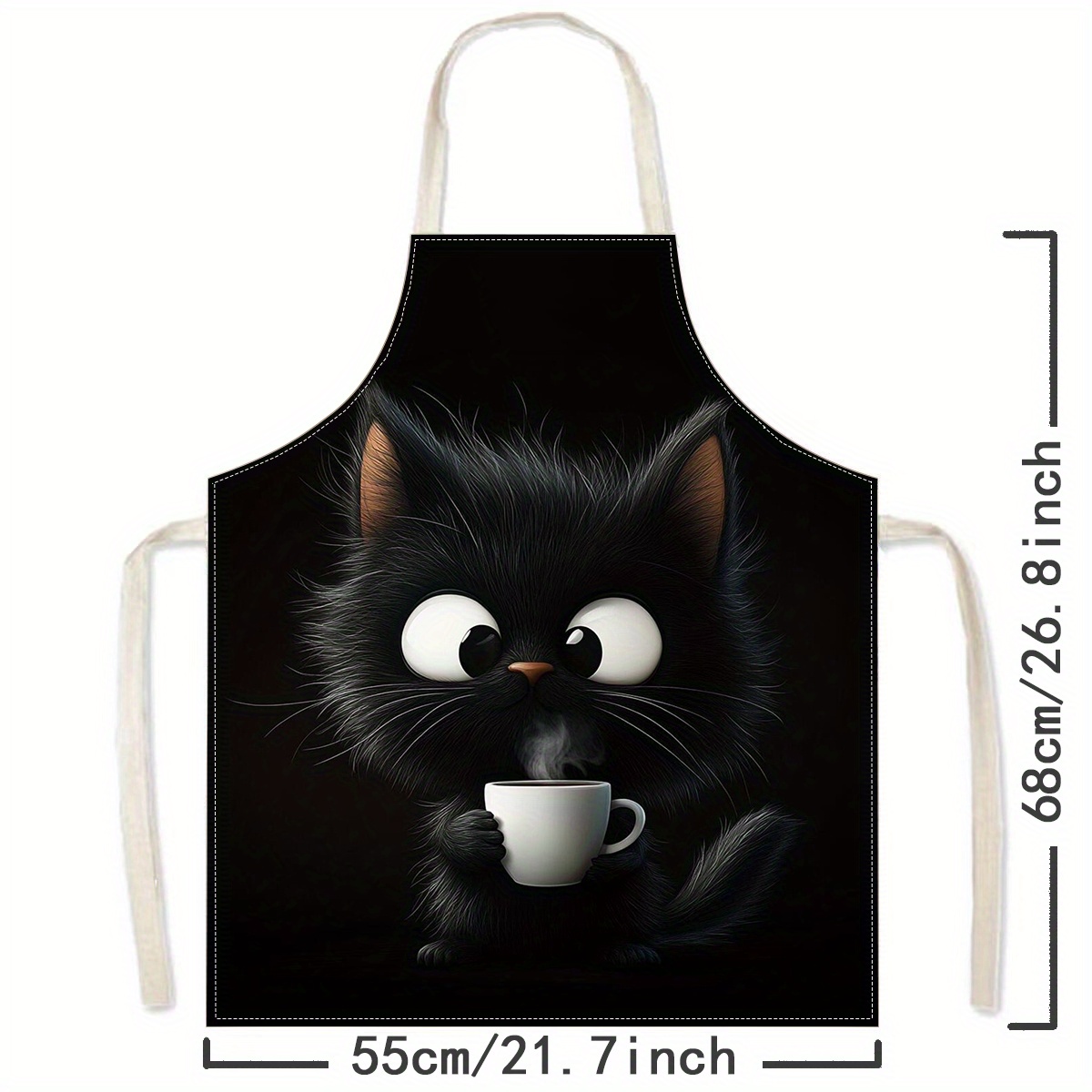 Kitchen Baking Ideas - 1pc Cute Black Cat with Coffee