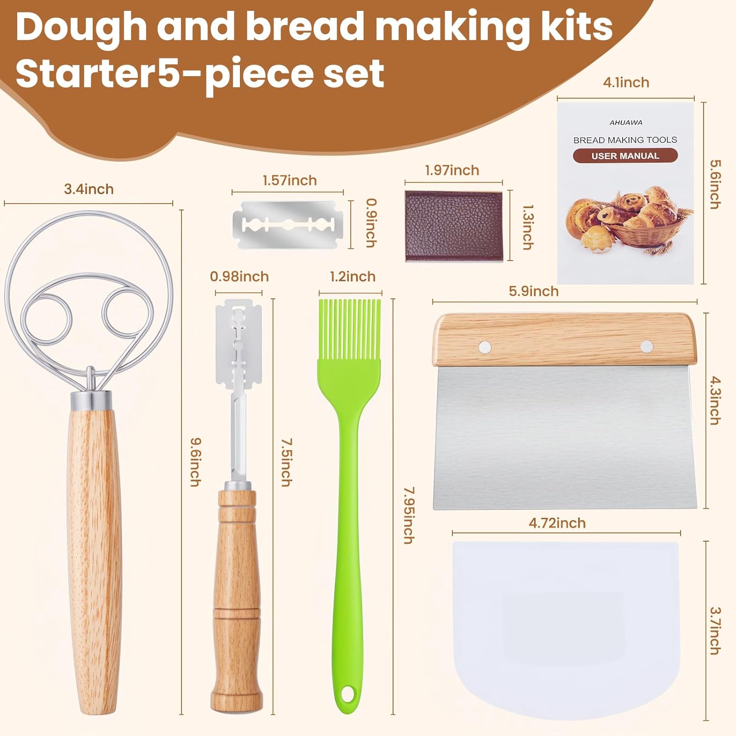 Bread Making Tools Set with Da - Bench Scraper Dough recensie en prijs