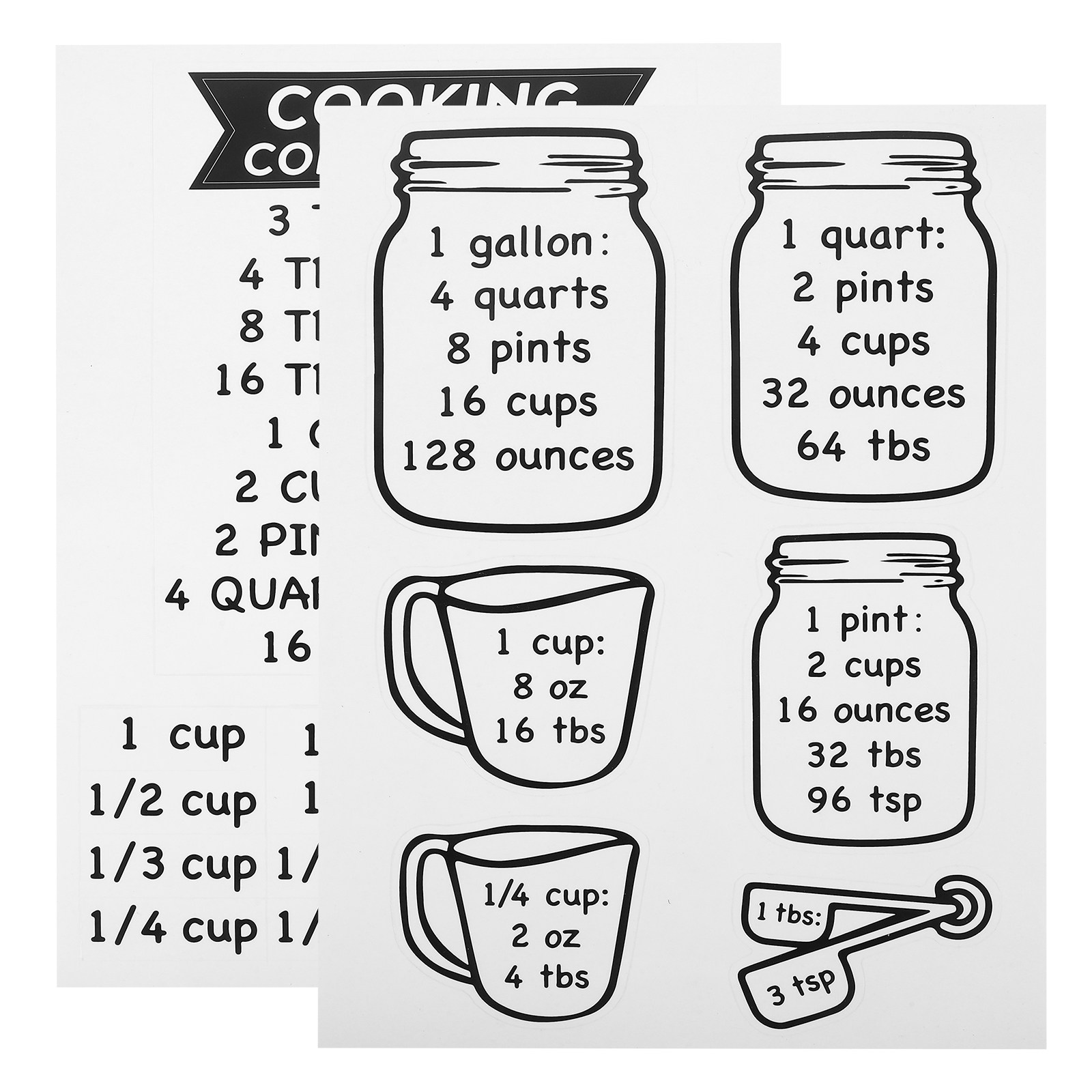 2Pcs Kitchen Measurement Conve - Kitchen Baking Conversion Chart recensie en prijs