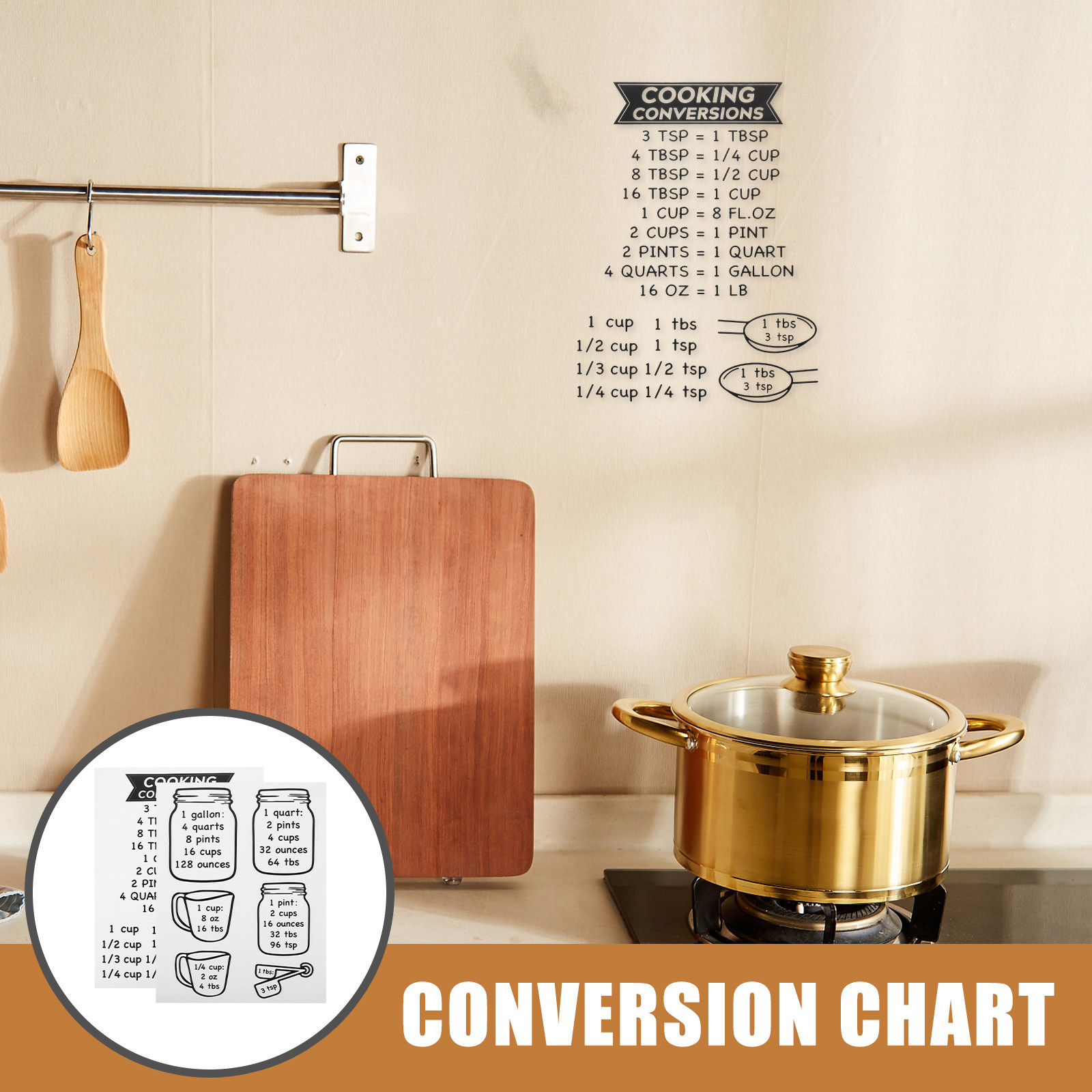 2Pcs Kitchen Measurement Conve - Kitchen Baking Conversion Chart recensie en prijs