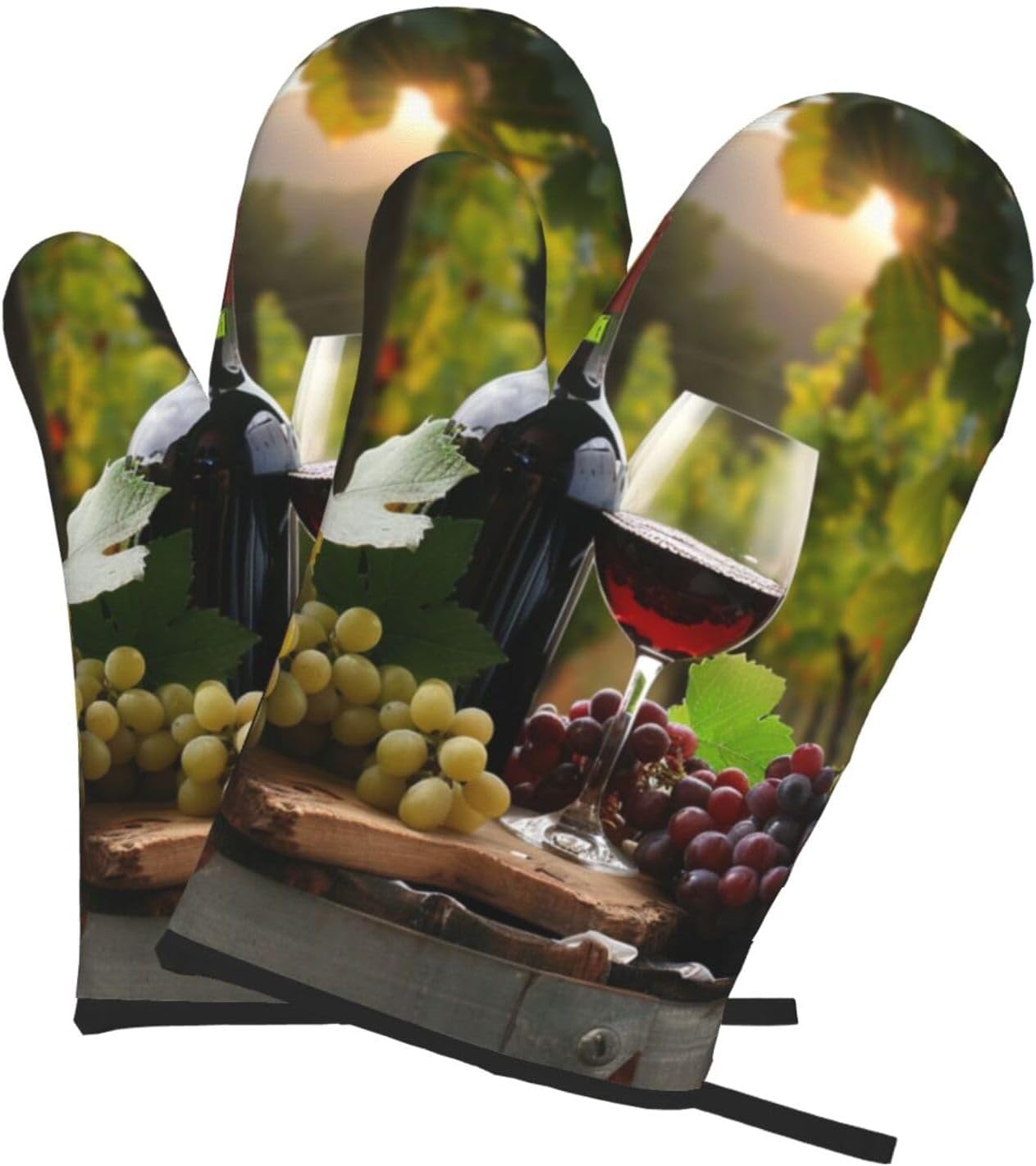 Red Wine Printed Oven Mitts 2p - Kitchen Baking Ideas recensie en prijs