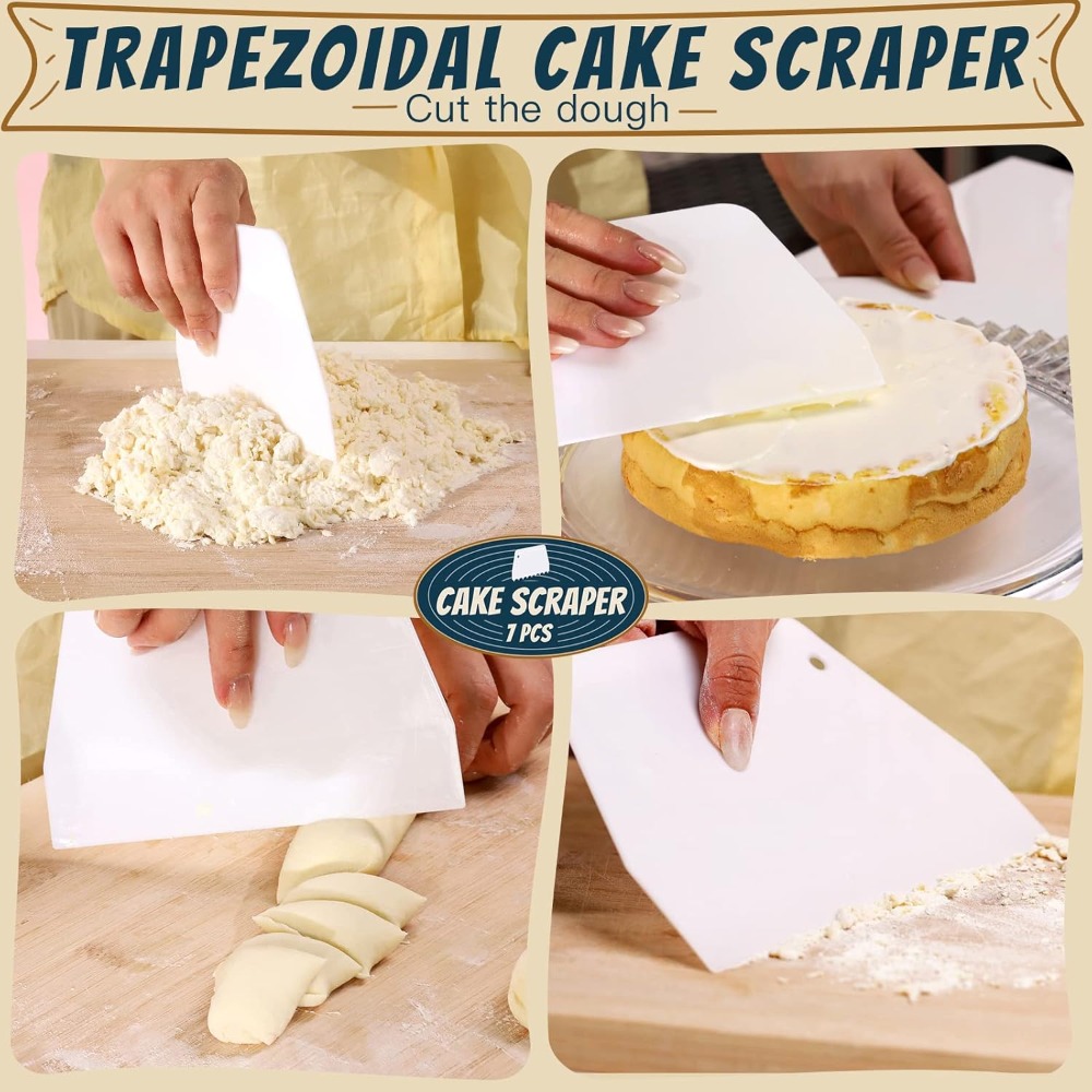 7 Pcs Cake Scraper Set - Dough - Bench Scraper Dough recensie en prijs