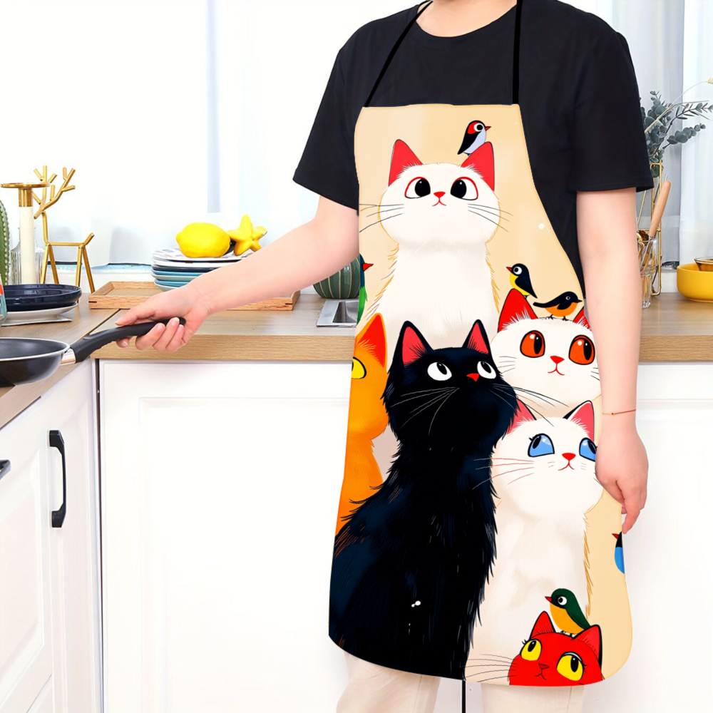 Cute Cats And Birds Apron For  - Kitchen Baking Ideas recensie en prijs