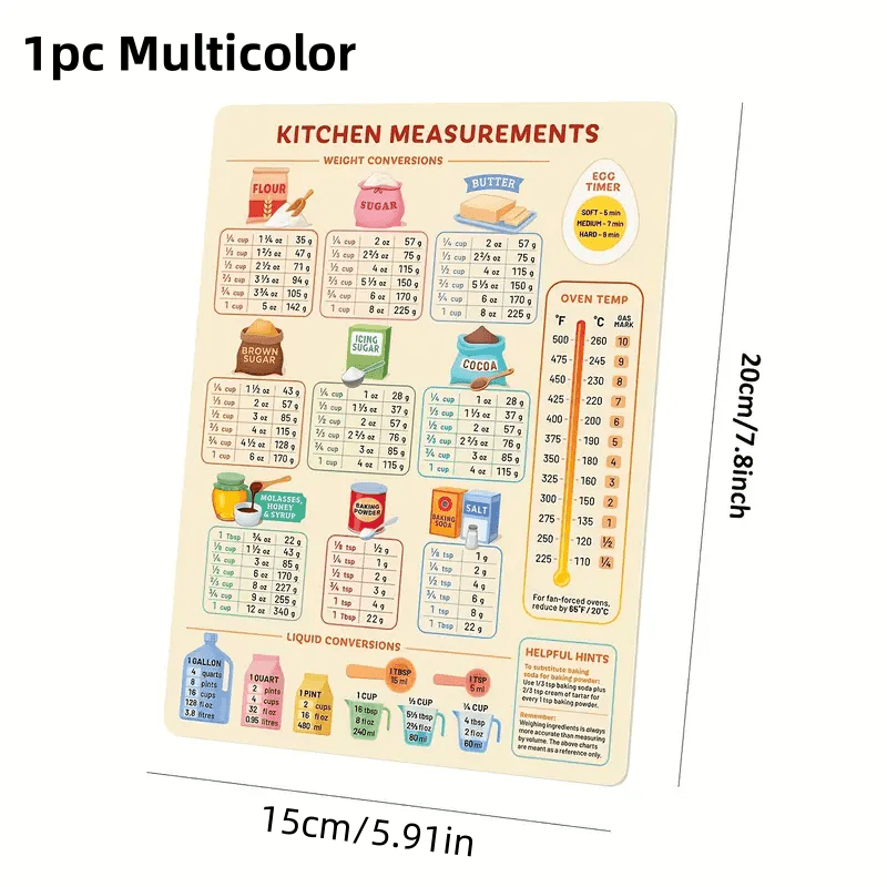 1PC Kitchen Conversion Chart,  - Kitchen Baking Conversion Chart recensie en prijs