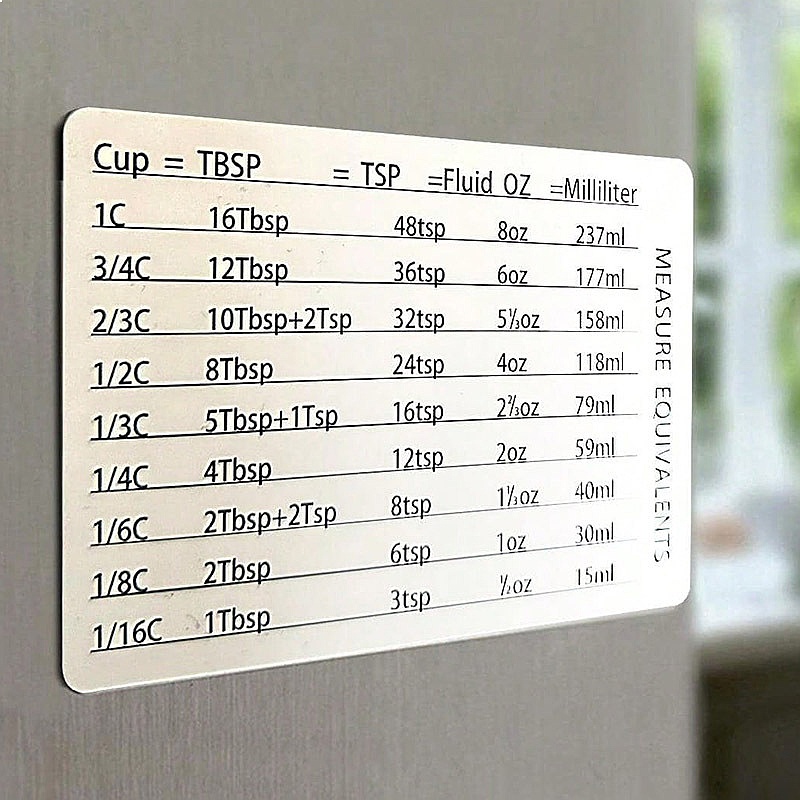 Kitchen Baking Magnetic Measur - Kitchen Baking Conversion Chart recensie en prijs