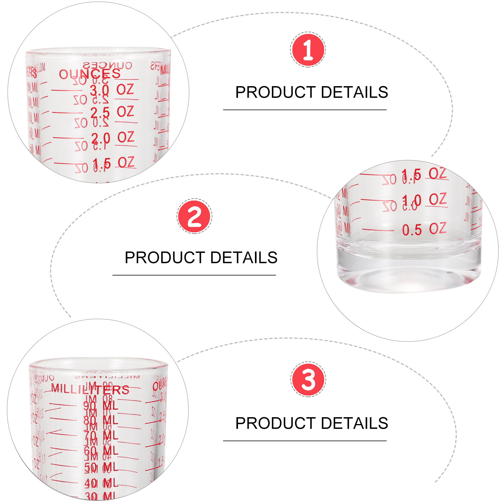 3Pcs Reusable Glass Measuring  - Kitchen And Baking Tools recensie en prijs
