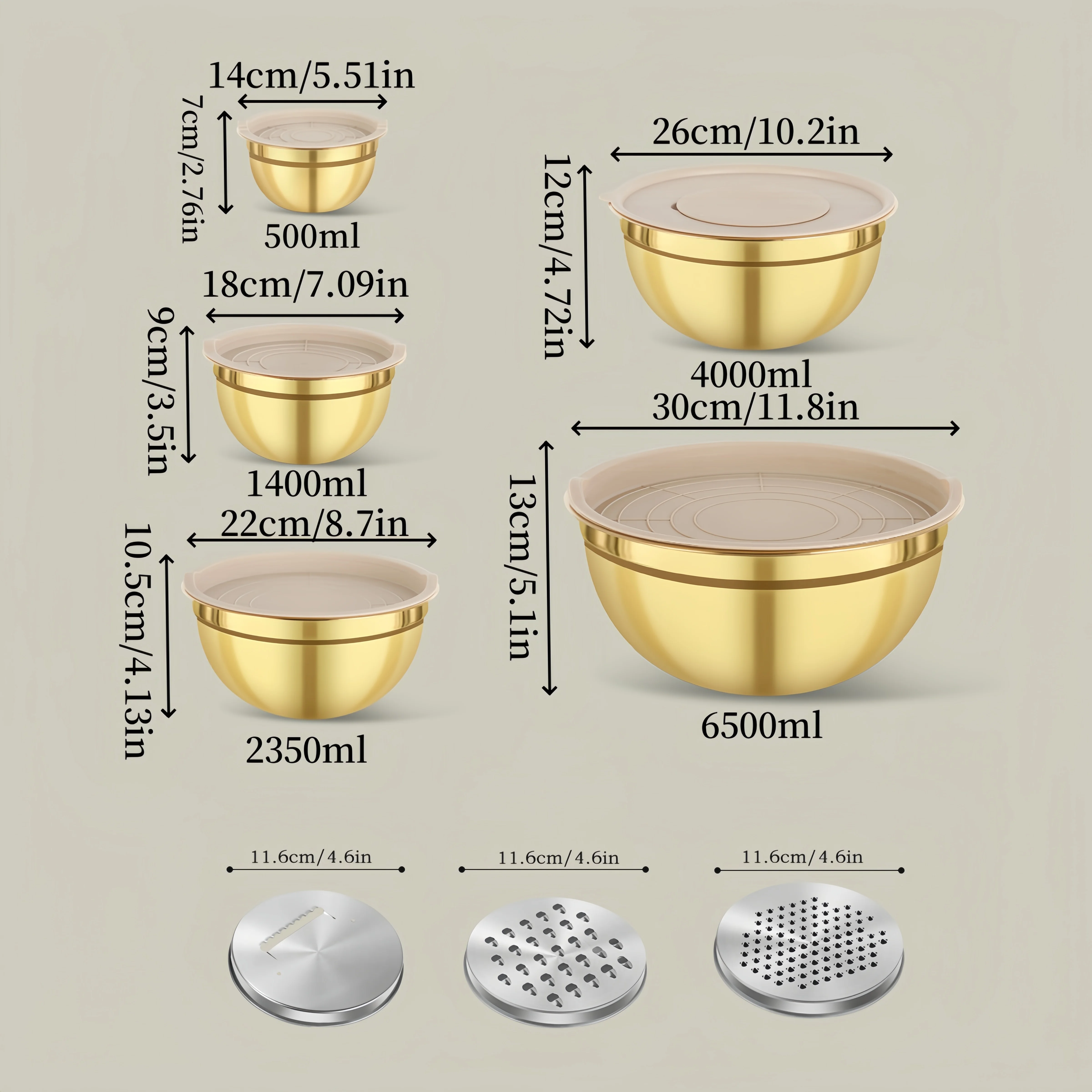 10-piece gold stainless steel  - Kitchen Baking Bowls recensie en prijs