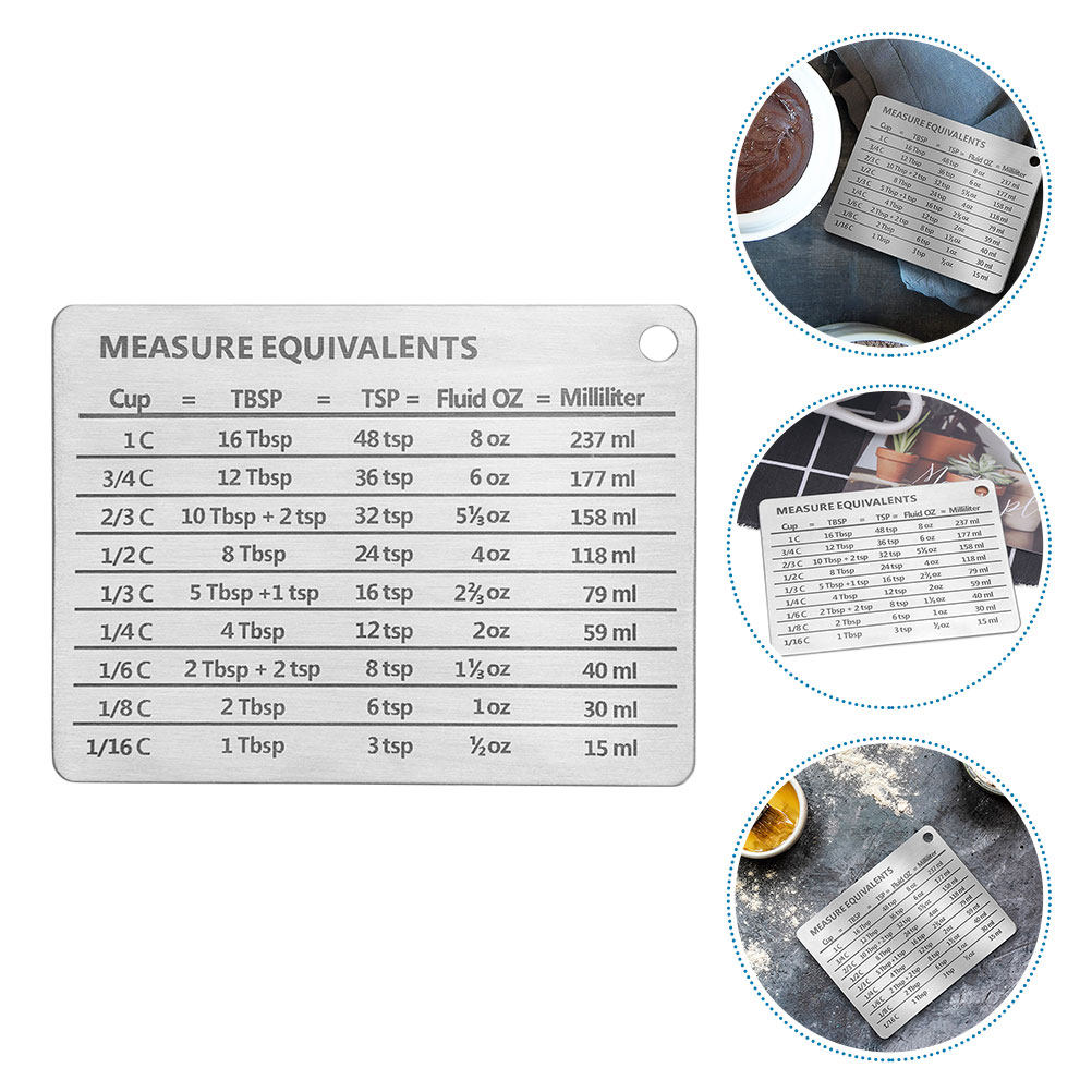 Stainless Steel Baking Chart M - Kitchen Baking Conversion Chart recensie en prijs