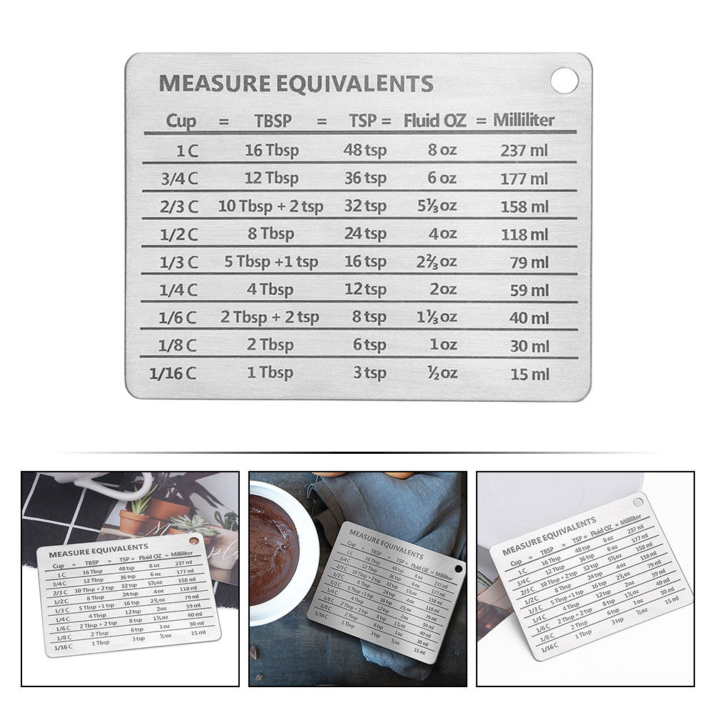 Stainless Steel Baking Chart M - Kitchen Baking Conversion Chart recensie en prijs
