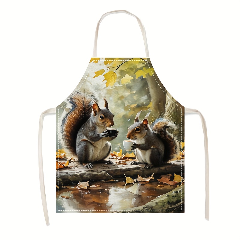 Linen Apron Squirrel Coffee Sc - Kitchen Baking Ideas recensie en prijs