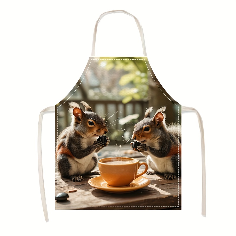 Linen Apron Squirrel Coffee Sc - Kitchen Baking Ideas recensie en prijs