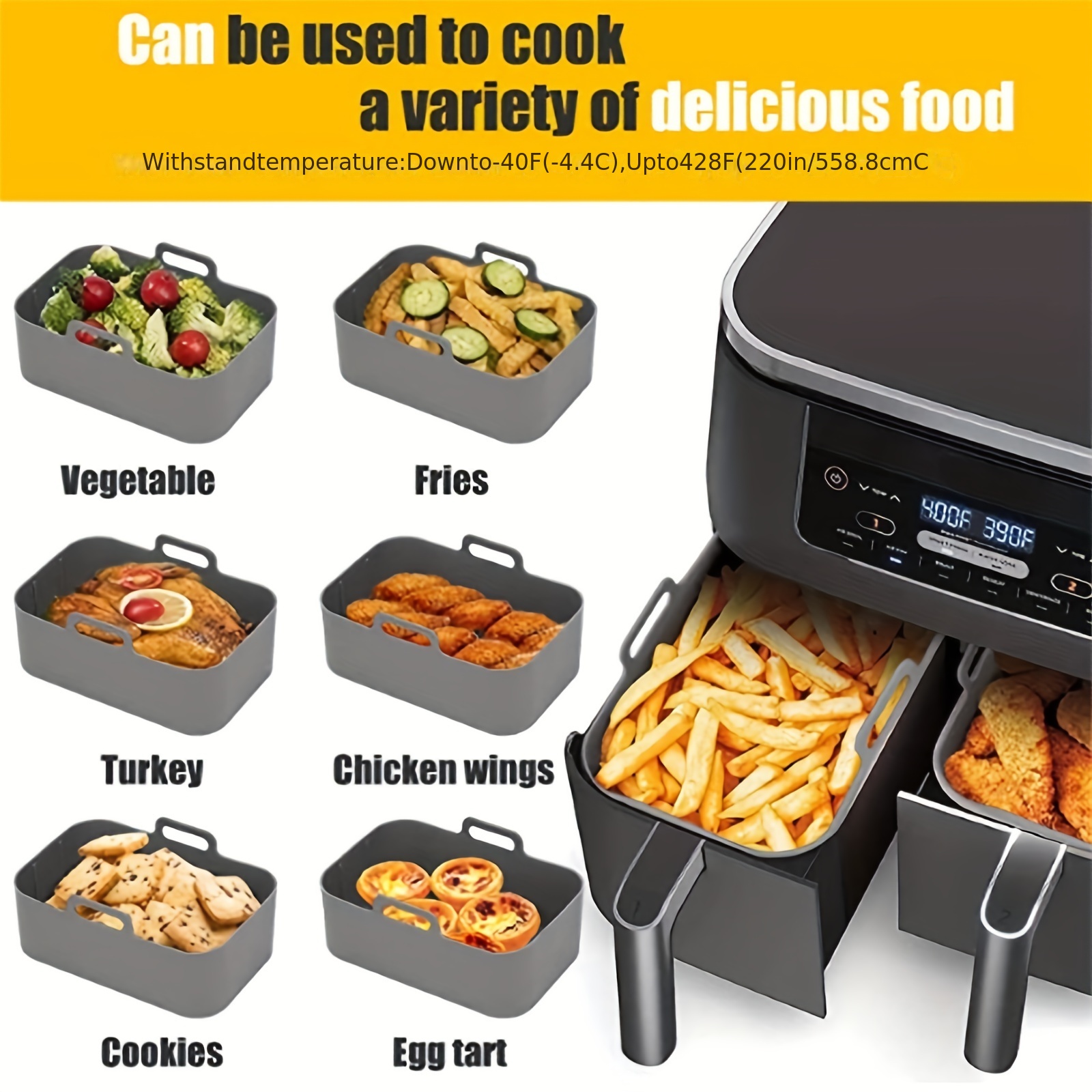1/2Pcs Air Fryer Silicone Tray - Kitchen Baking Oven recensie en prijs