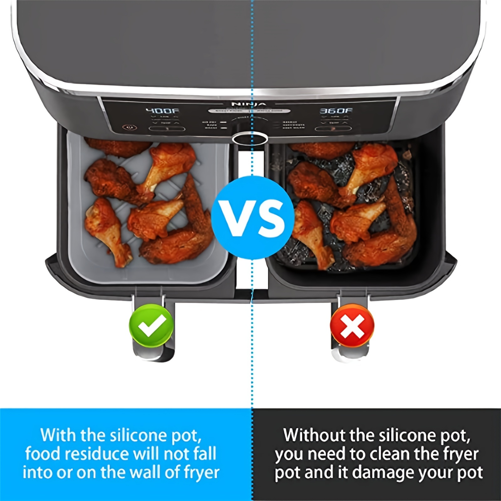1/2Pcs Air Fryer Silicone Tray - Kitchen Baking Oven recensie en prijs