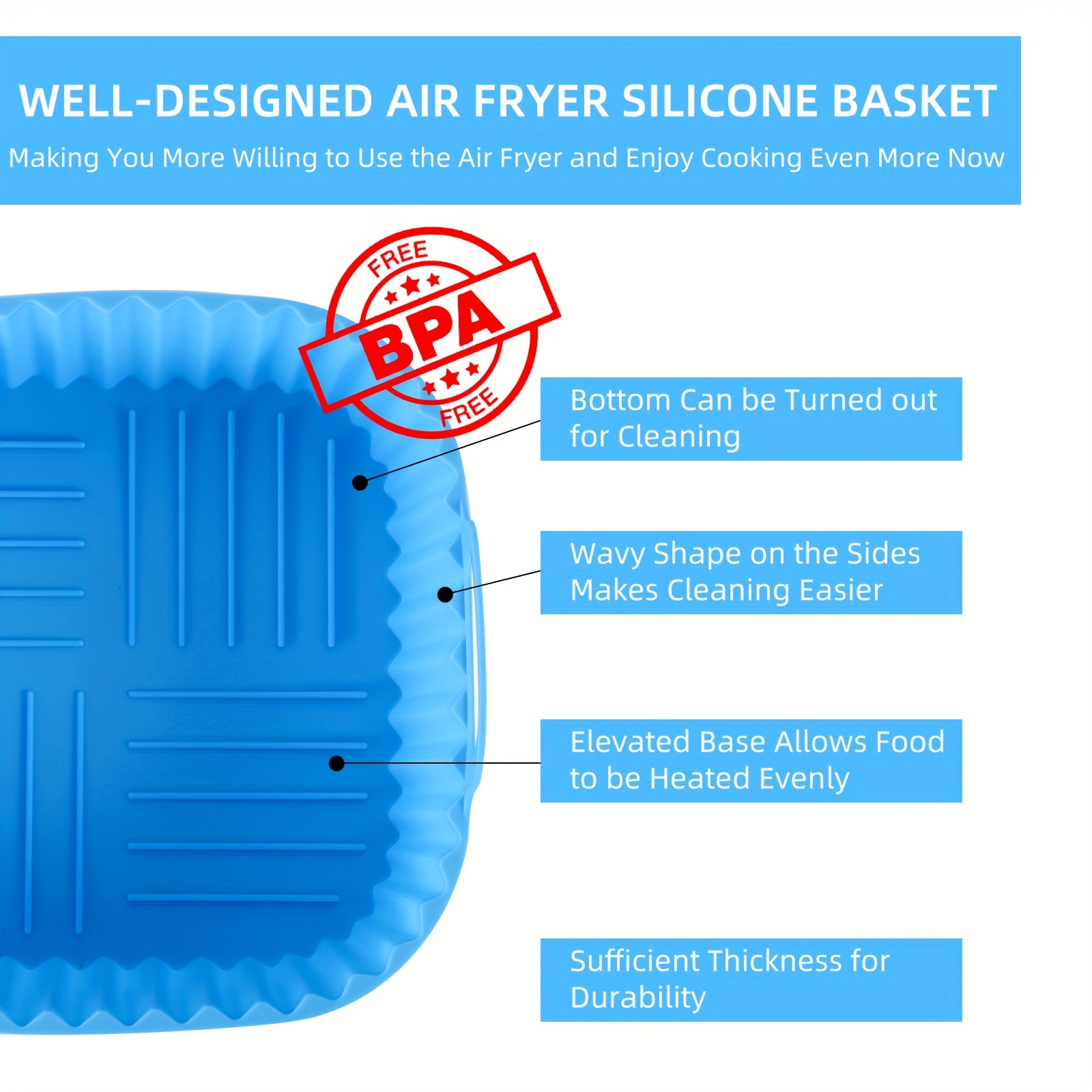 1 square silicone air fryer li - Kitchen Baking Oven recensie en prijs