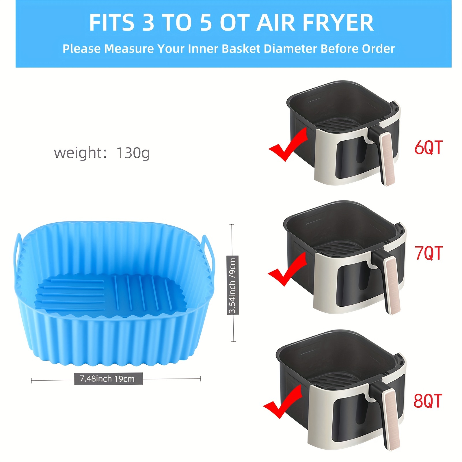 1 square silicone air fryer li - Kitchen Baking Oven recensie en prijs