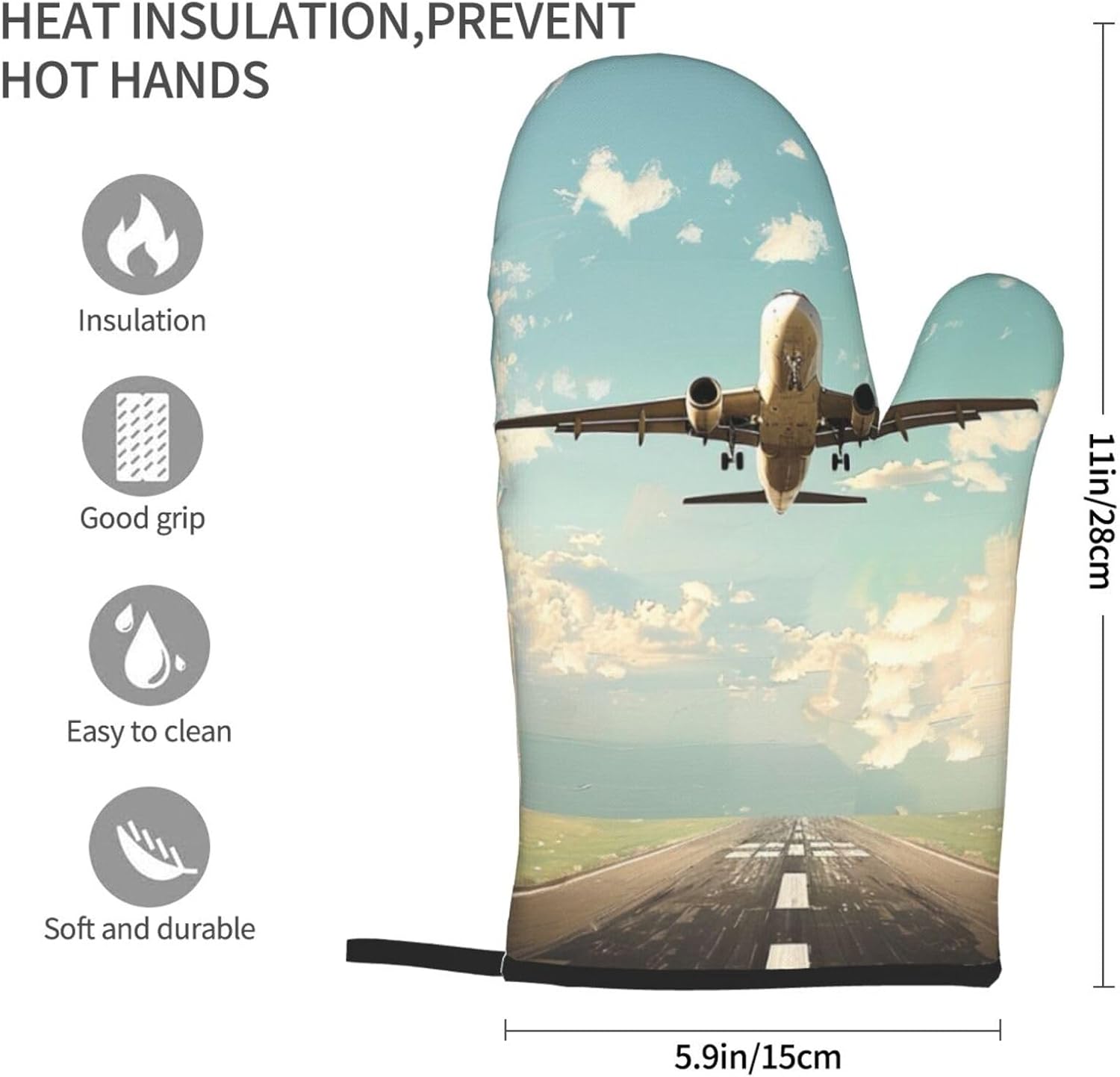 Airplane Printed Oven Mitts 2p - Kitchen Baking Ideas recensie en prijs