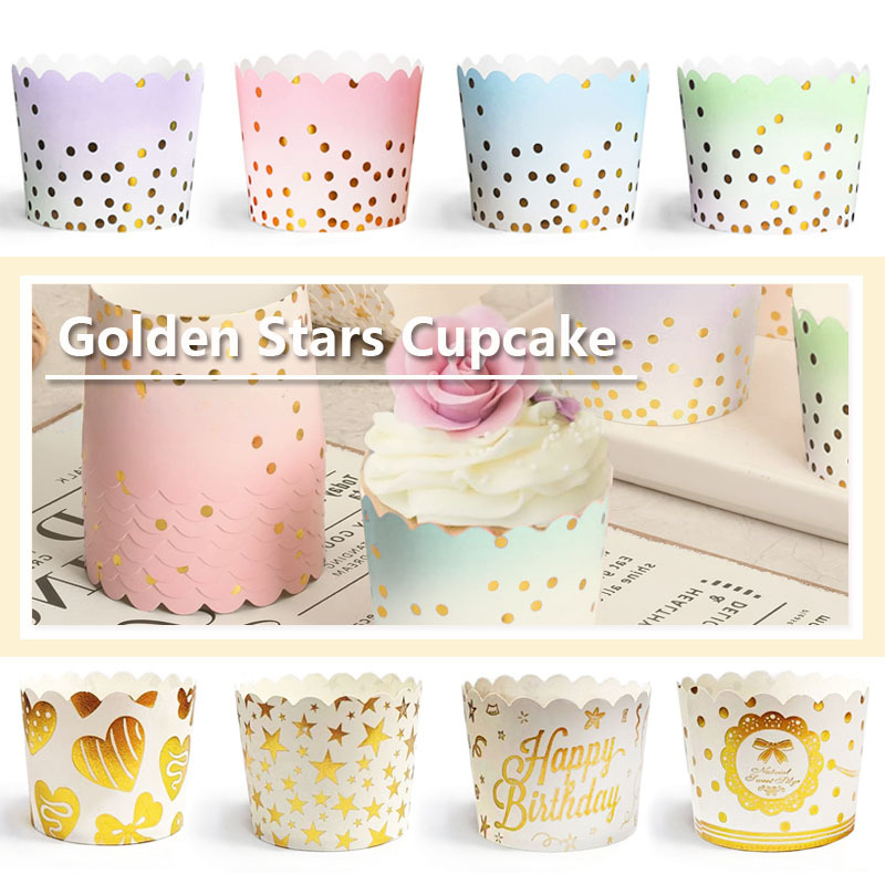 50Pcs Gold Dots Paper Baking C - Kitchen Baking Oven recensie en prijs