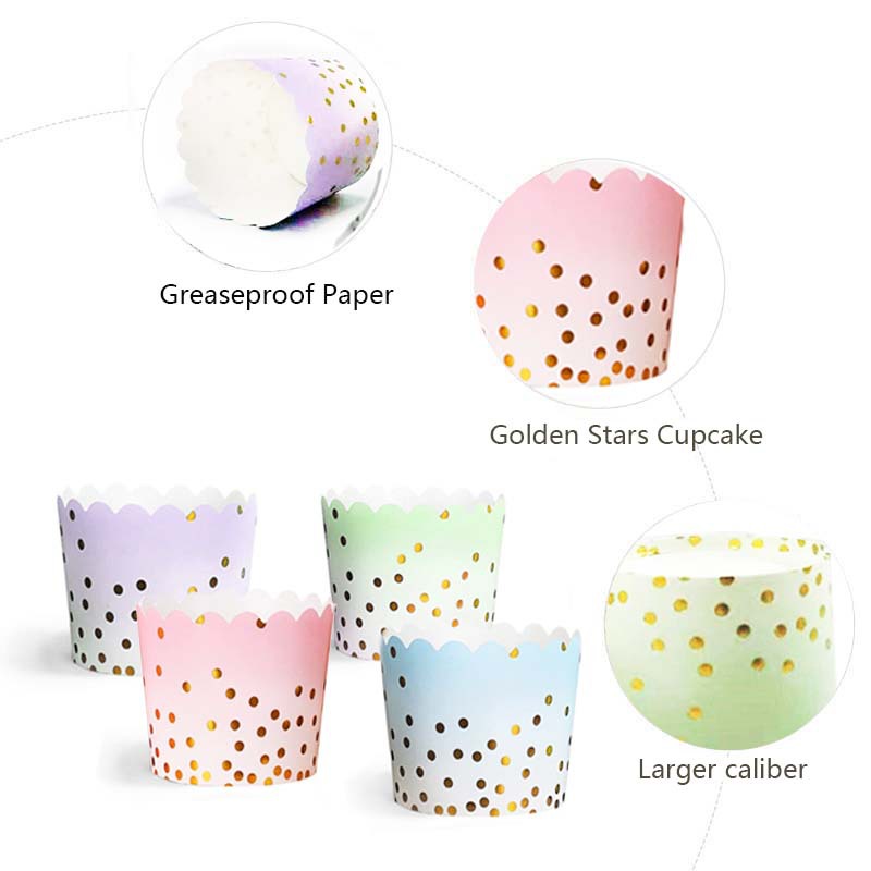 50Pcs Gold Dots Paper Baking C - Kitchen Baking Oven recensie en prijs