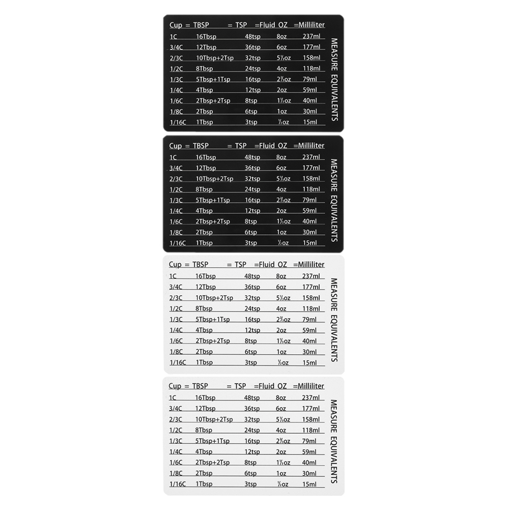 4pcs Measuring Cup Spoon Acces - Kitchen Baking Conversion Chart recensie en prijs
