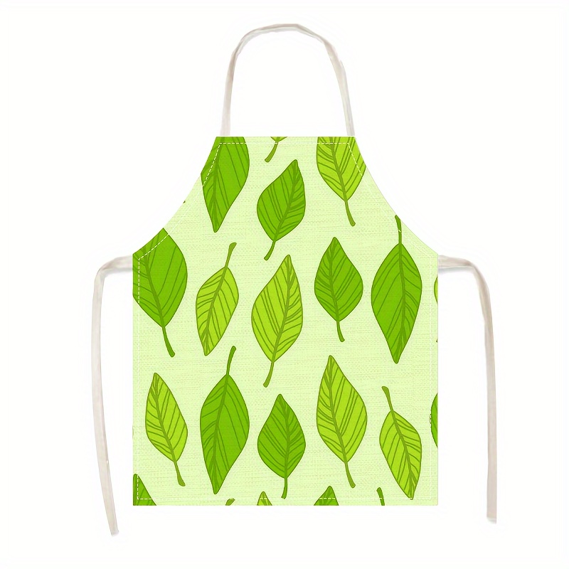 1pc Linen Apron Green Leaf Pat - Kitchen Baking Ideas recensie en prijs
