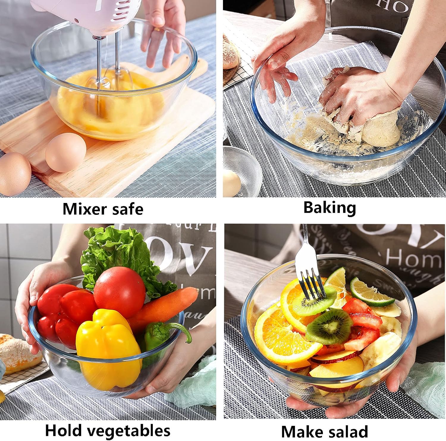 Glass Mixing Bowl Set of 3 for - Kitchen Baking Bowls recensie en prijs