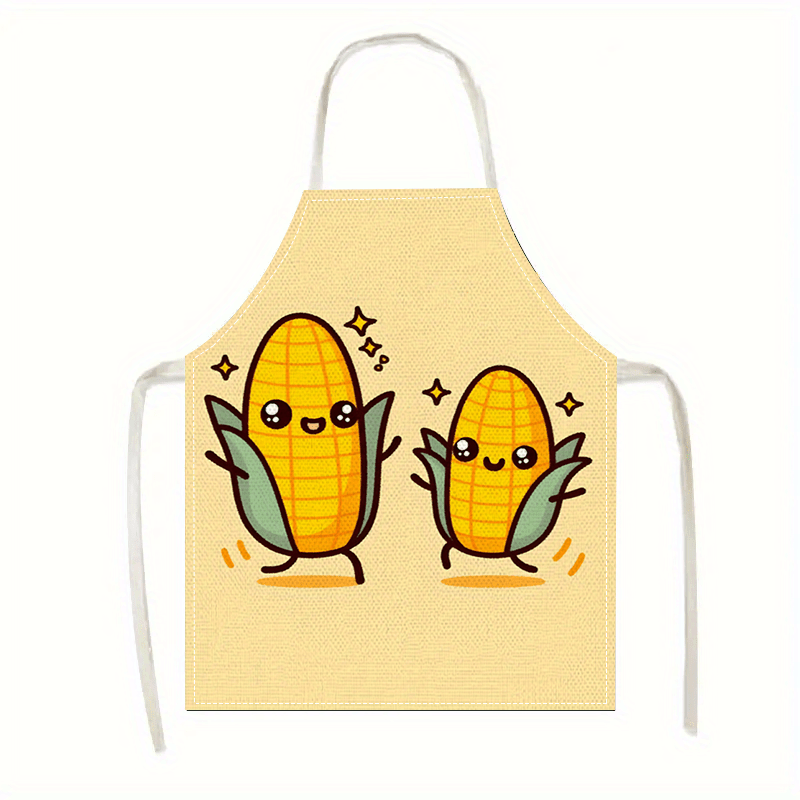 Linen Apron Cute Cartoon Corn  - Baking Kitchen Kids recensie en prijs