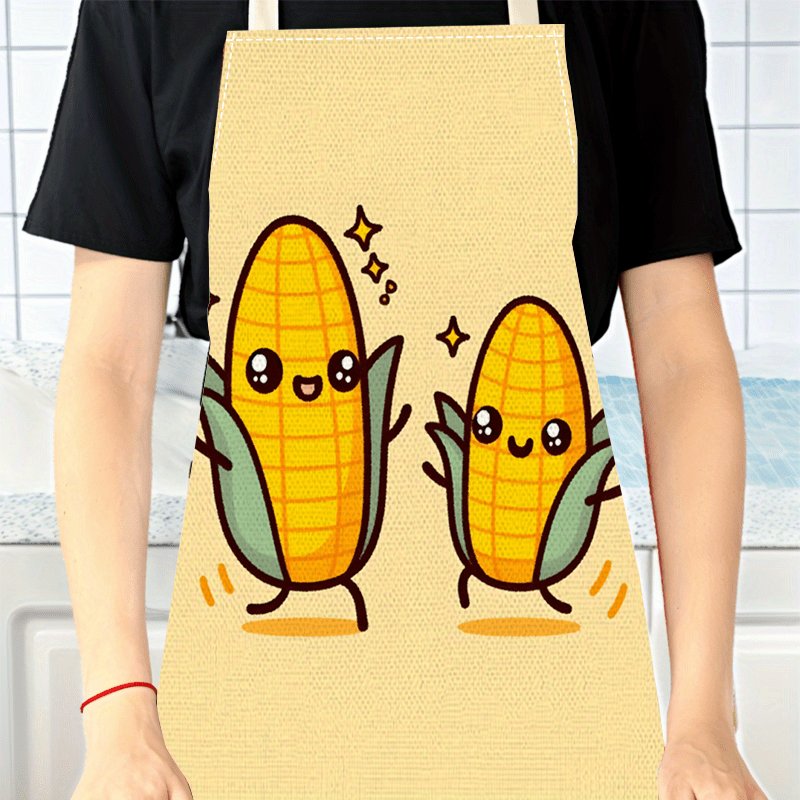 Linen Apron Cute Cartoon Corn  - Baking Kitchen Kids recensie en prijs
