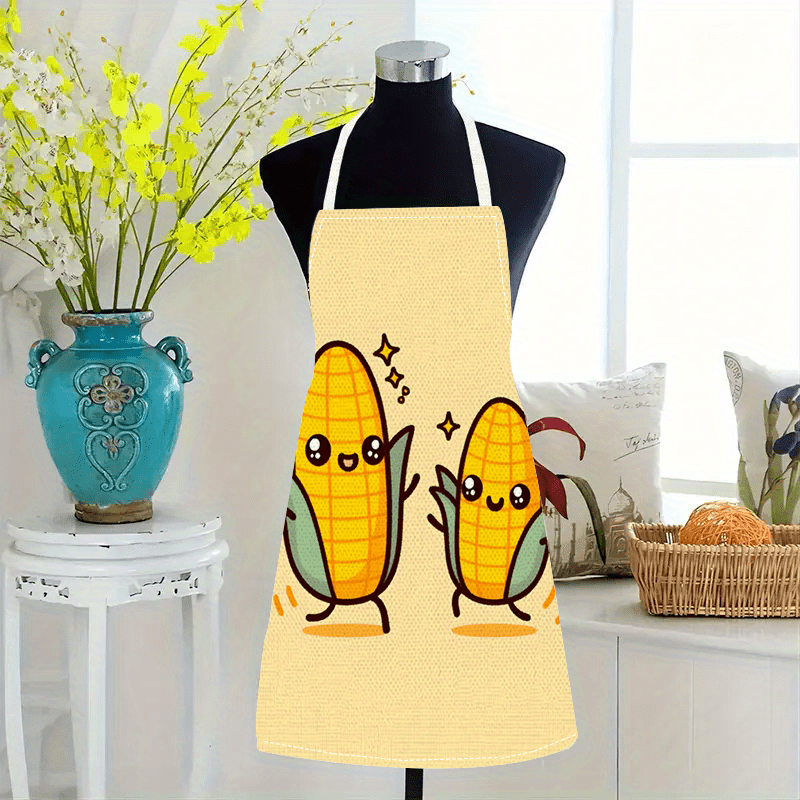 Linen Apron Cute Cartoon Corn  - Baking Kitchen Kids recensie en prijs