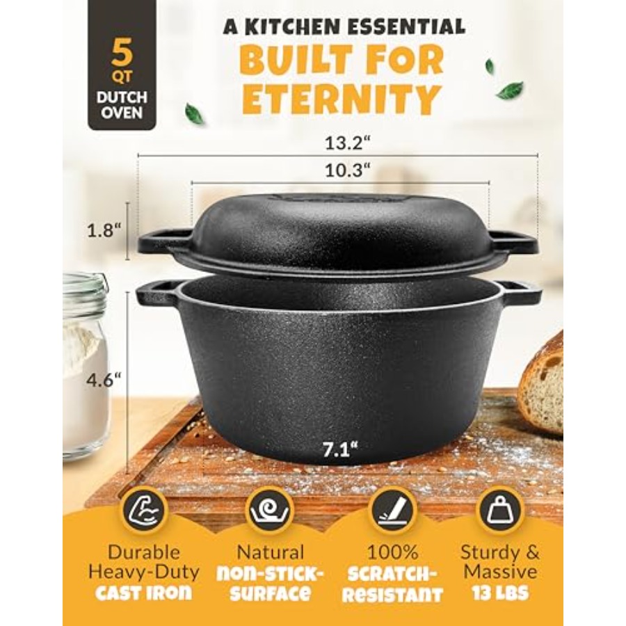 Cast Iron Dutch Oven for Bread - Proofing Basket Banneton recensie en prijs