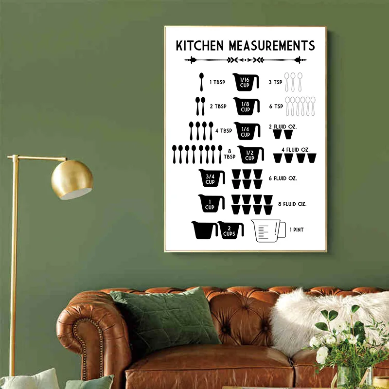 Minimalist Food Kitchen Measur - Kitchen Baking Conversion Chart recensie en prijs
