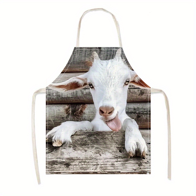 Linen Apron Funny Goat Print K - Kitchen Baking Ideas recensie en prijs