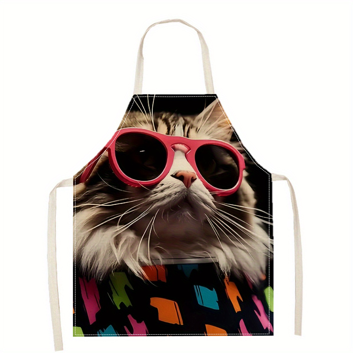 Linen Apron Funny Cat Sunglass - Kitchen Baking Ideas recensie en prijs